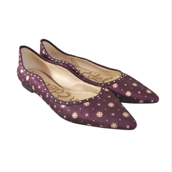 Sam Edleman Rivera Gold and Burgundy Burgundy Pointed Toe Flats 8.5 M - Picture 11 of 11